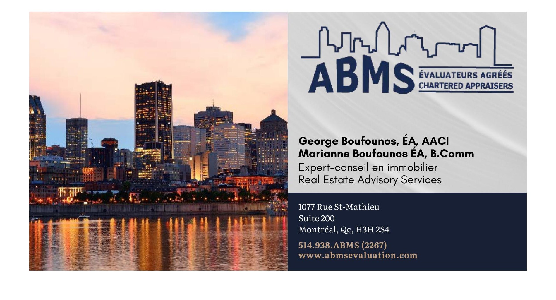ABMS Évaluateurs Agréés / Chartered Appraisers — Real Estate Advisory Services