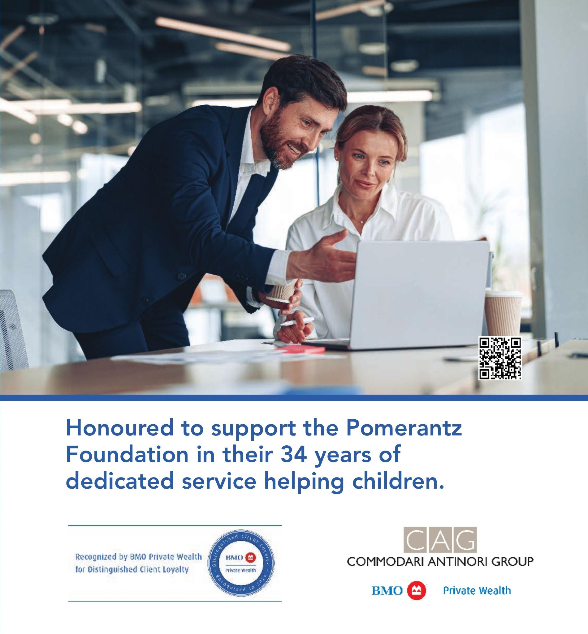 BMO Private Wealth — Commodari Antinori Group, honoured to support the Pomerantz Foundation